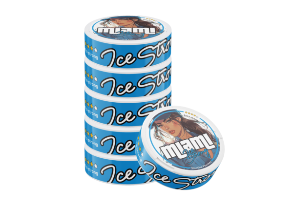 Miami Ice Strong Snus Nicotine Pouches - Intense Mint Flavor with Extra Strong Kick