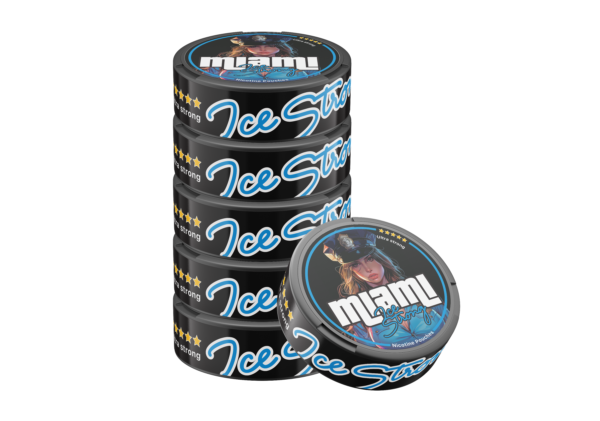 Miami Ice Strong Snus Nicotine Pouches - Intense Mint Flavor with Extra Strong Kick