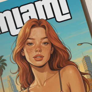 Miami Watermelon Sunset Street poster